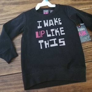 Black "I wake up like this" top